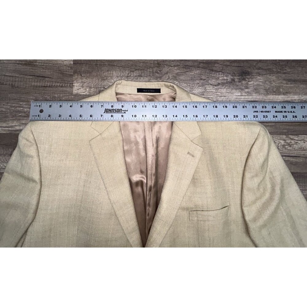 Lauren Ralph Lauren Men's Blazer 56R Beige Silk Wool Sport Coat Career Office - Picture 10 of 12